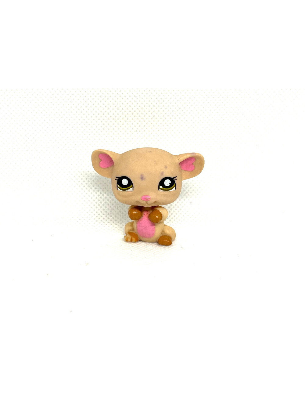 Littlest Pet Shop Mouse #1780 Tan Pink Belly Hasbro LPS Figure Authentic Used